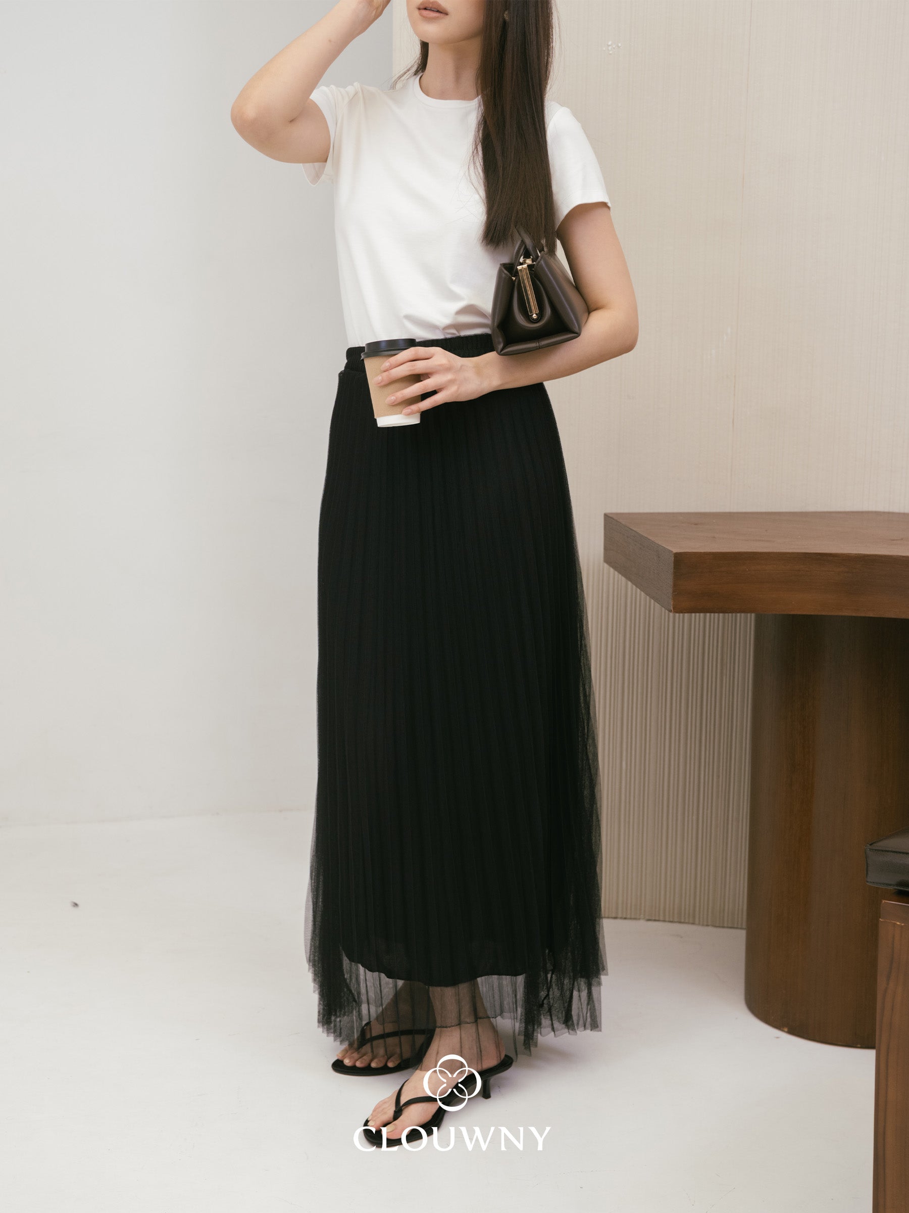 Onyva Tutu Pleats Skirt - Black